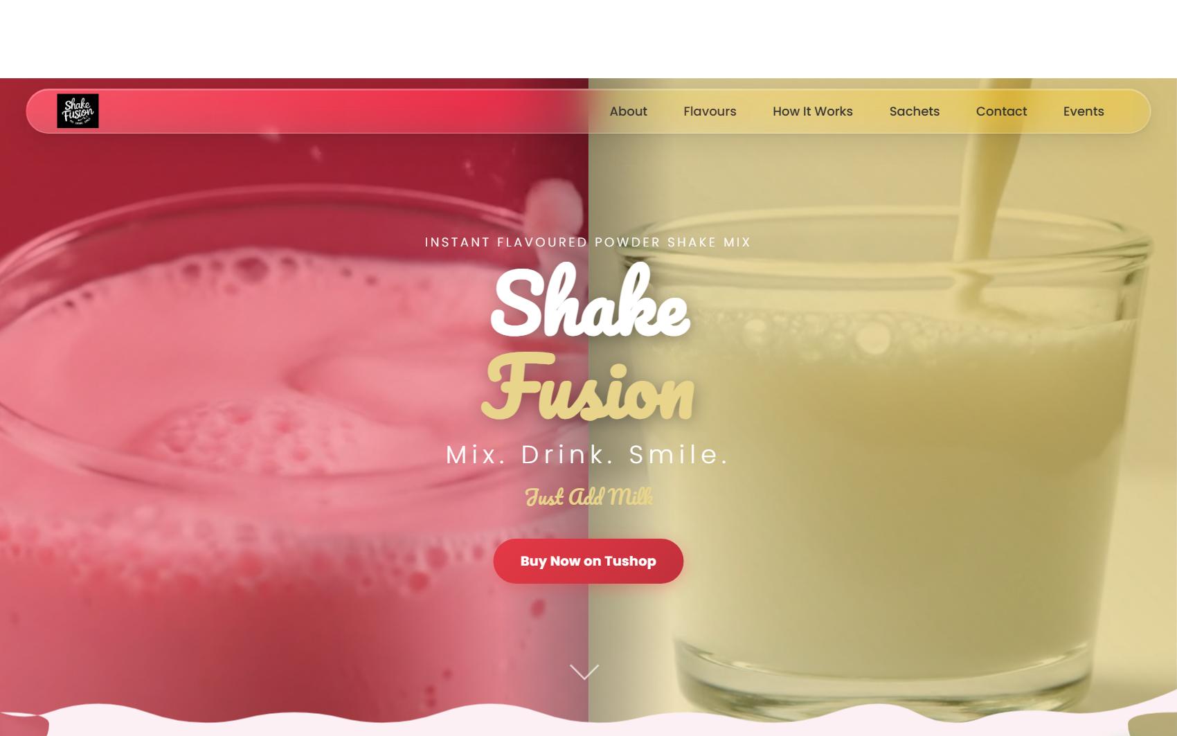 Screenshot of the Fusion Tastes website