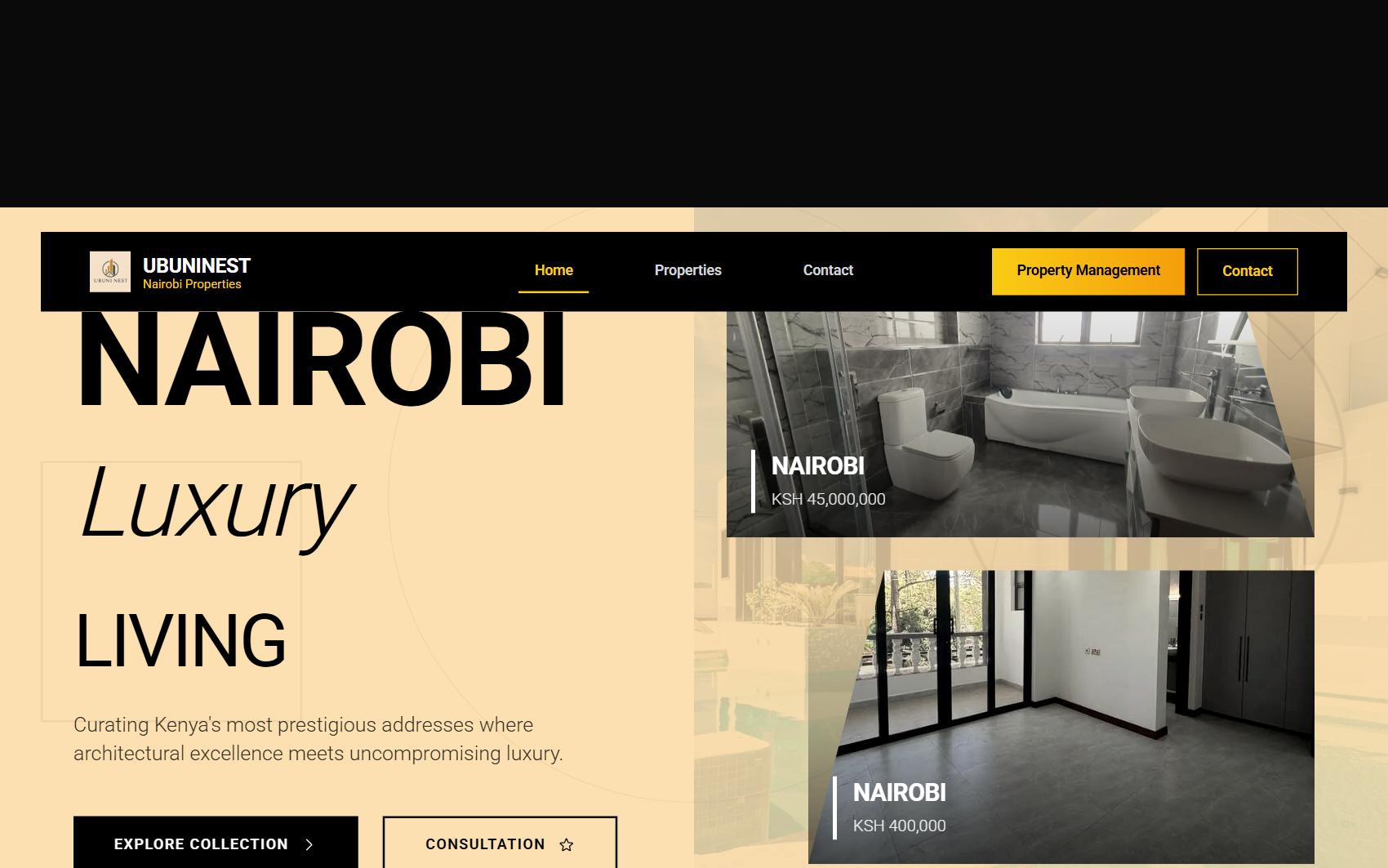 Screenshot of the Ubuninest website